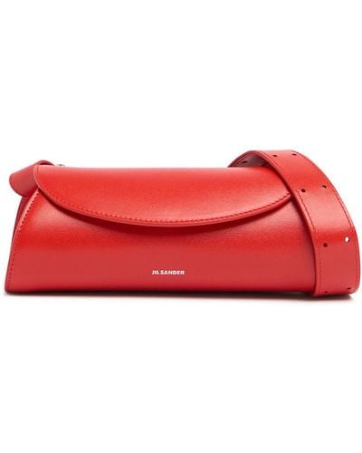 Jil Sander Mini Cannolo Palmellato Leather Bag - Red