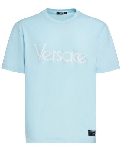 Versace コットンジャージーtシャツ - ブルー