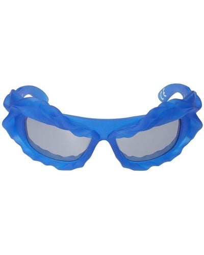 OTTOLINGER 3d Twisted Sunglasses W/ Mirror Lenses - Blue