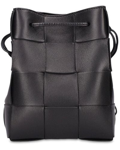 Bottega Veneta Small Intreccio Leather Bucket Bag - Black