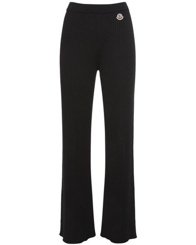 Moncler Tricot Wool Blend Trousers - Black