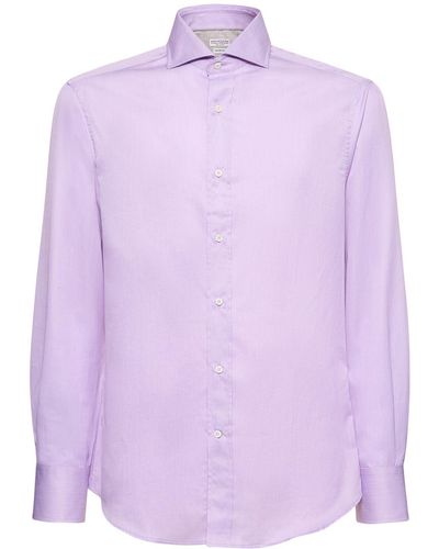 Brunello Cucinelli Classic Cotton Shirt - Purple