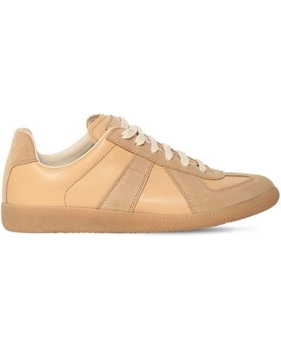 Maison Margiela 20mm Replica Leather & Suede Sneakers - Natural