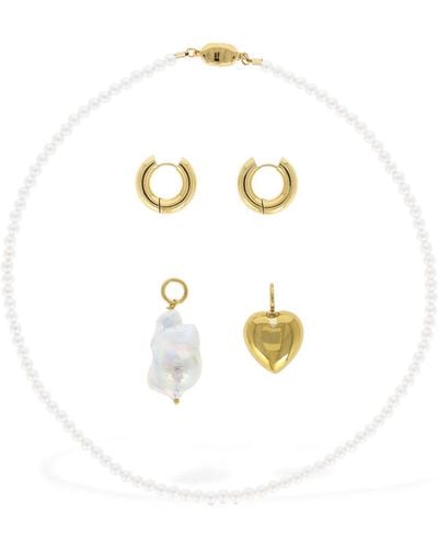 Timeless Pearly Holiday Box W/necklace & Earrings - White