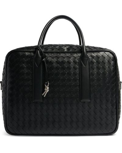 Bottega Veneta Getaway Medium Leather Weekender Bag - Black