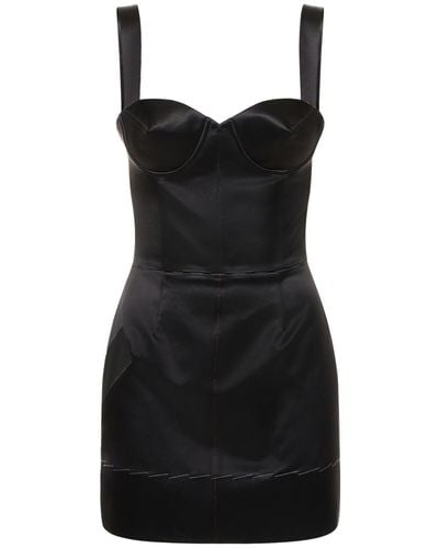 Maison Margiela Duchesse Satin Mini Corset Dress - Black