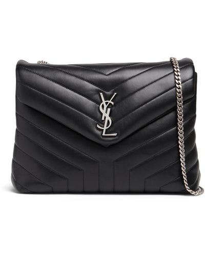 Saint Laurent Loulou Y-quilted レザーバッグ - ブラック