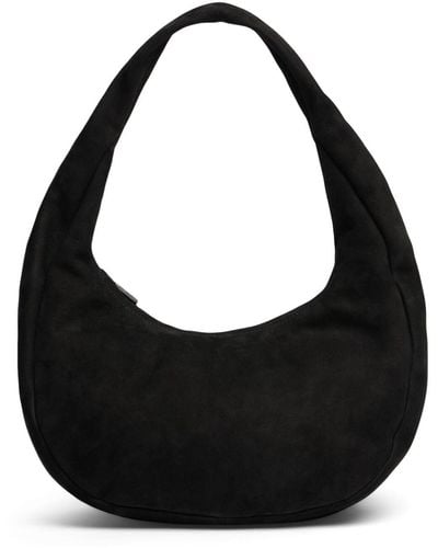 St. Agni Mini Oval Nubuck Suede Shoulder Bag - Black