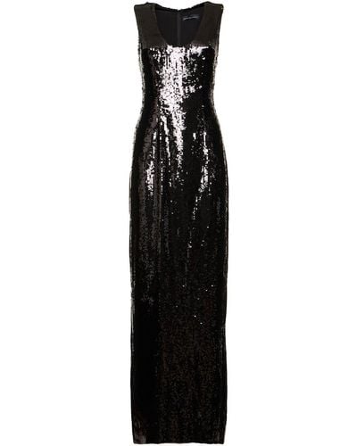 Brandon Maxwell Sequined Sleeveless Long Dress - Black