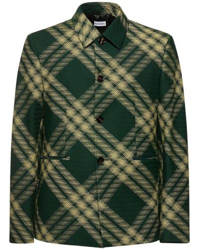 Burberry Chaqueta casual de lana a cuadros - Verde