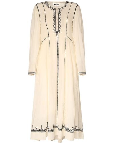 Isabel Marant Pippa Embroidered Cotton Caftan Dress - Natural
