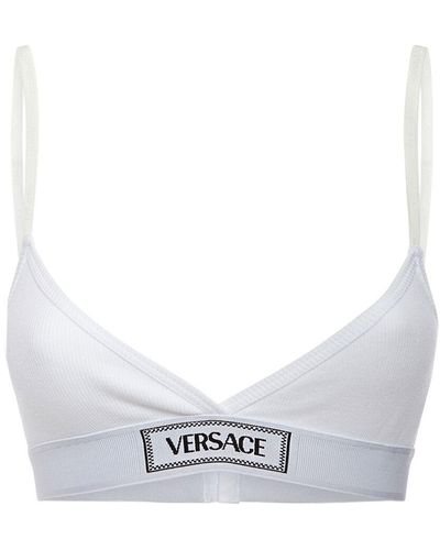 Versace コットンリブブラ - ホワイト