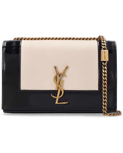 Saint Laurent Small Kate Brushed Leather Chain Bag - Black