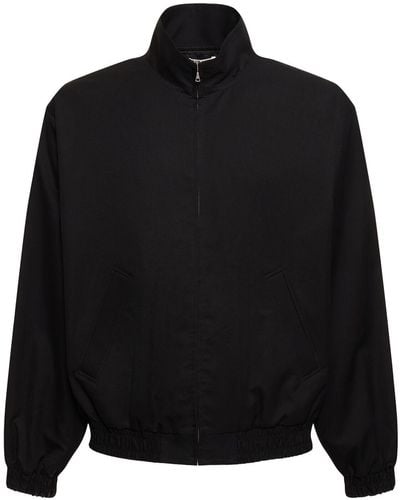 AURALEE Reversible Cotton Blend Chambray Jacket - Black