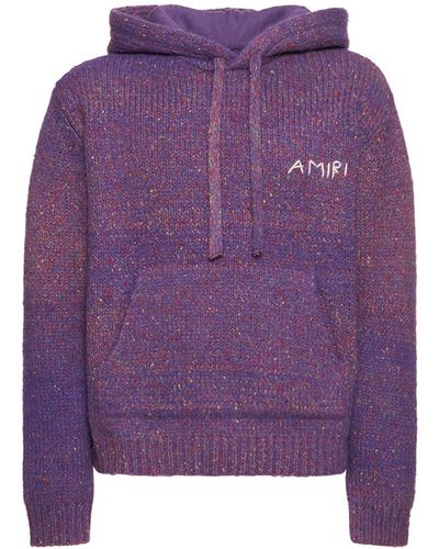 Amiri Space Dye Knit Hoodie - Purple