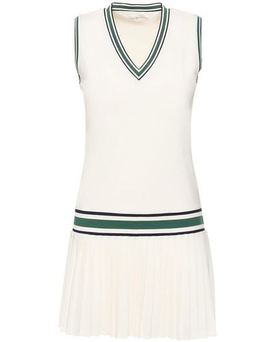 Tory Sport Performance V-neck Tennis Dress - White