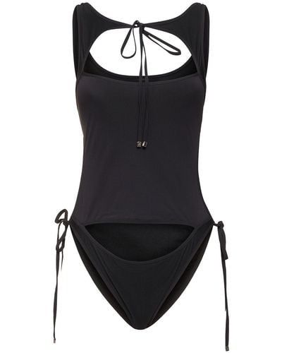 The Attico Jersey cutout one piece swimsuit - Nero