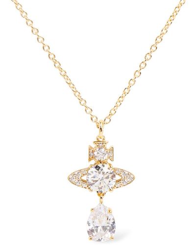 Vivienne Westwood Ise Crystal Drop Necklace - Metallic