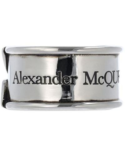 Alexander McQueen Safety Pin Ring - White