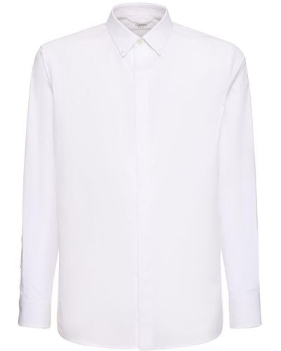 Valentino Rockstud Untitled Cotton Shirt - White