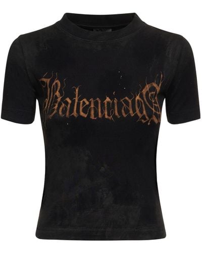 Balenciaga Camiseta Heavy Metal-artwork - Negro