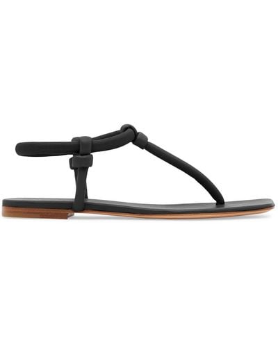 Gianvito Rossi 5mm Flache Zehensteg-sandalen Aus Leder - Braun