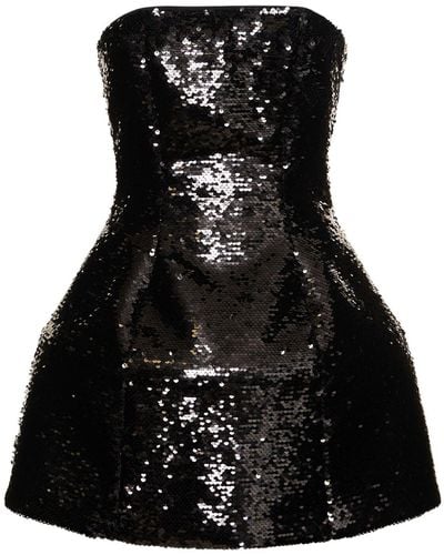 GIUSEPPE DI MORABITO Shiny Strapless Mini Dress - Black
