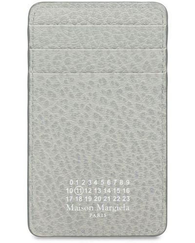 Maison Margiela Grainy Leather Vertical Card Holder - Gray