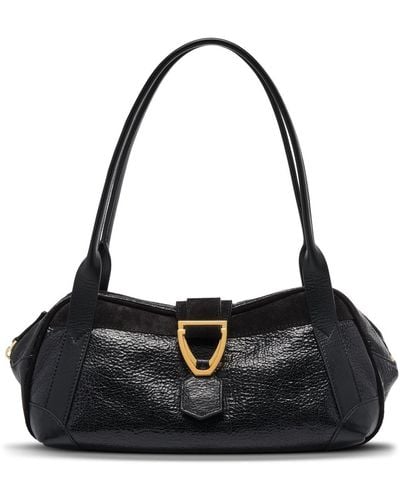 MANU Atelier Caique Suede & Leather Shoulder Bag - Black