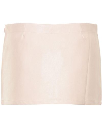 Miaou Fig Faux Leather Mini Skirt - Natural