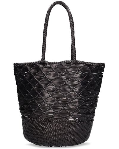 Dragon Diffusion Corso Weave Leather Bucket Bag - Black