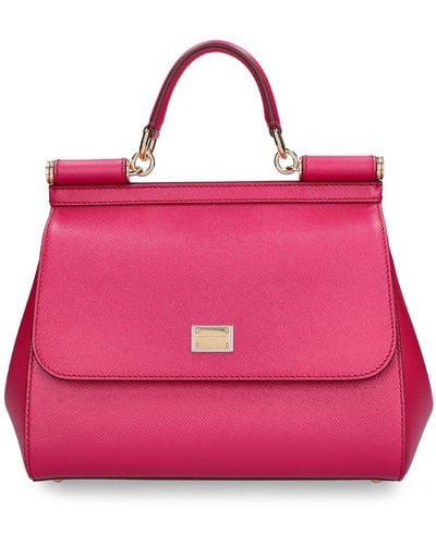 Dolce & Gabbana Handtasche Aus Leder "sicily" - Pink