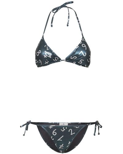 Vivienne Westwood Number Iridescent Print Triangle Bikini - White