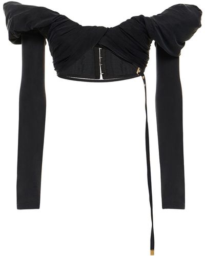 Jacquemus Top corto de jersey - Negro