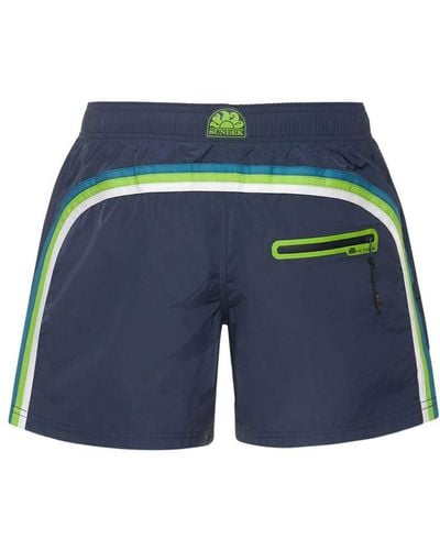 Sundek Badeshorts Aus Technostoff Mit Logo - Blau