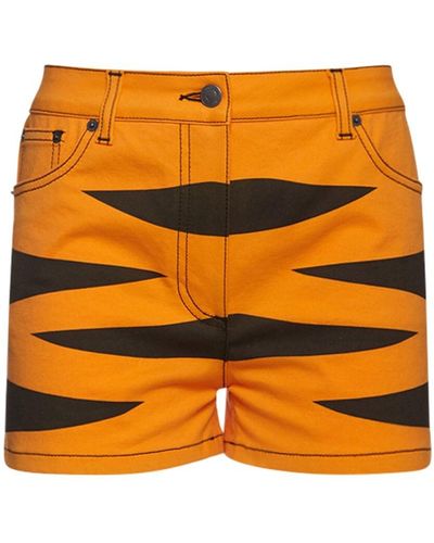 Moschino Pantaloni Tiger The Tiger In Denim - Arancione