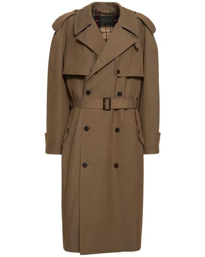 Balenciaga Trench-coat oversize en laine et coton - Neutre