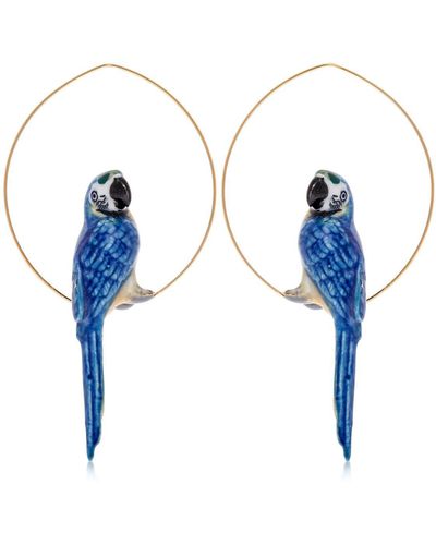 Nach Blue Parrot Hoop Earrings