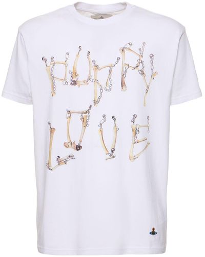 Vivienne Westwood T-shirt Aus Baumwolle Mit Knochendruck - Weiß