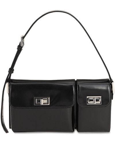 BY FAR Billy Bag In Black Semi Patent Leather