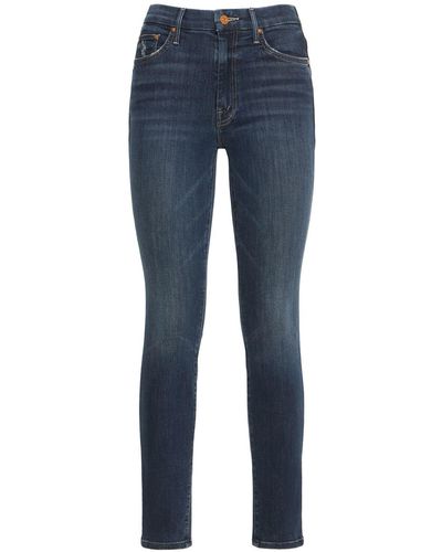 Mother Jeans Vita Alta Skinny Looker In Denim - Blu