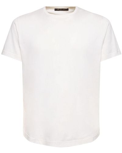 Loro Piana T-shirt in jersey di seta e cotone - Bianco