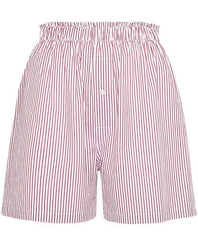 Maison Margiela Striped Cotton Blend Jersey Boxer Shorts - Pink
