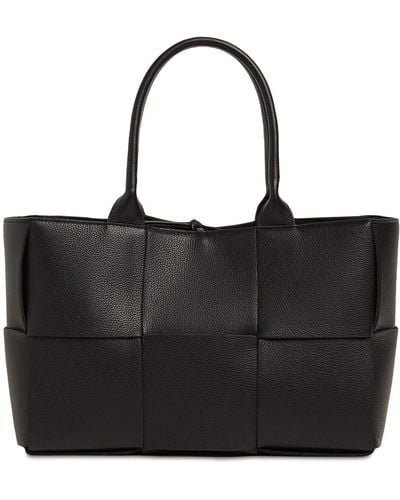 Bottega Veneta Arco Medium Leather Tote Bag - Black