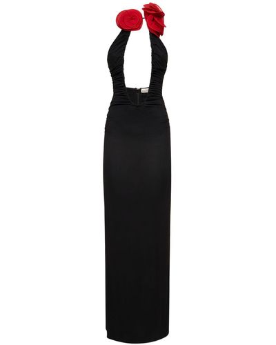 Magda Butrym Lvr Exclusive Stretch Viscose Long Dress - Black