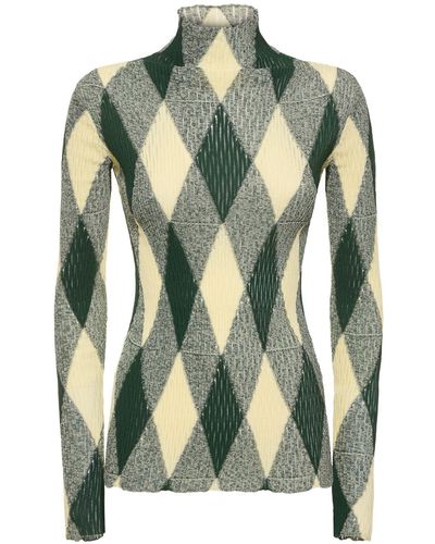 Burberry Sweater Aus Baumwoll/seidenstrick - Grün