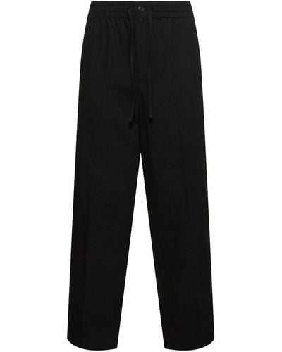 KENZO Pantaloni cargo in cotone e lino - Nero