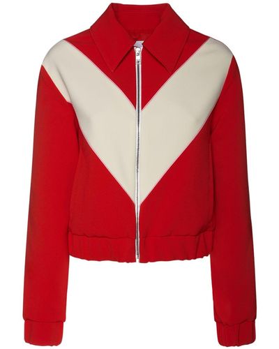 MSGM Sportives Cady-sweatshirt Mit Reißverschluss - Rot