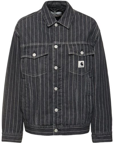 Carhartt Orlean Striped Denim Jacket - Black