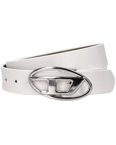 DIESEL 3Cm 1Dr Reversible Leather Belt - Gray